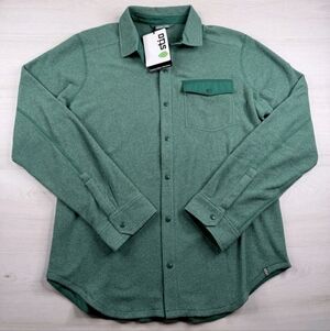 Stio Men's Heather Green Long-Sleeve Button Shirt